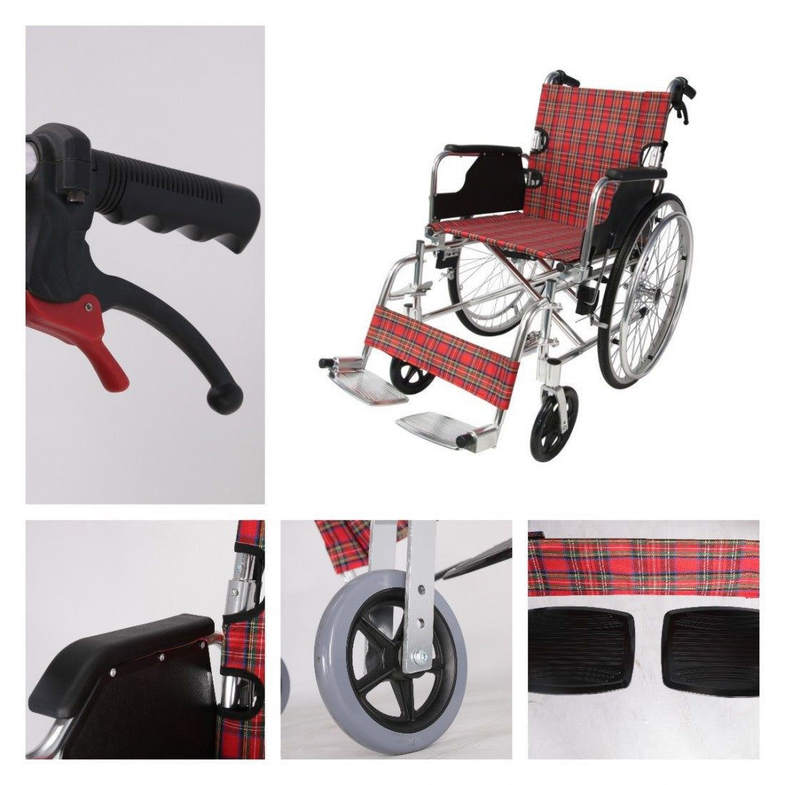 Cure Clouds Aluminium Basic Half Folding Manual Wheelchair - Cure Clouds -null