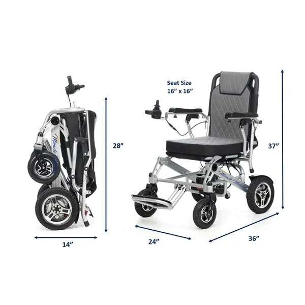 Esleh Travel Ultra Lightweight Easy to Carry Foldable Power Wheelchair - Cure Clouds - Cure Clouds -null