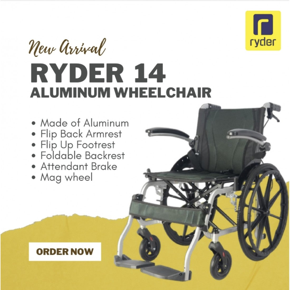 Karma Ryder 14 Aluminum Wheelchair with Flip-Up Armrest & Footrests Lightweight Aluminum Folding wheelchairs CureClouds