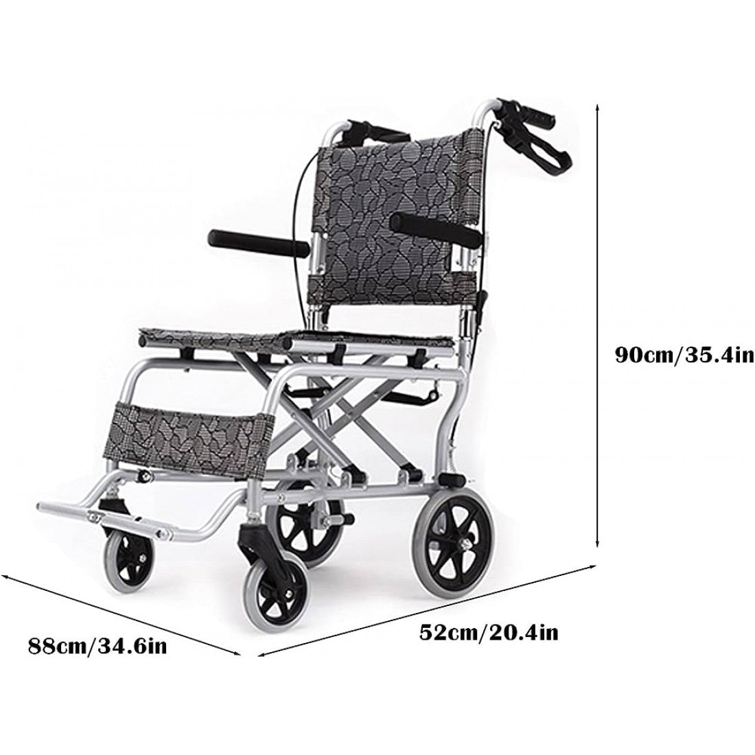 Ultra Lightweight Compact Folding Transit Wheelchair with Traveling Bag Grey - Cure Clouds -null