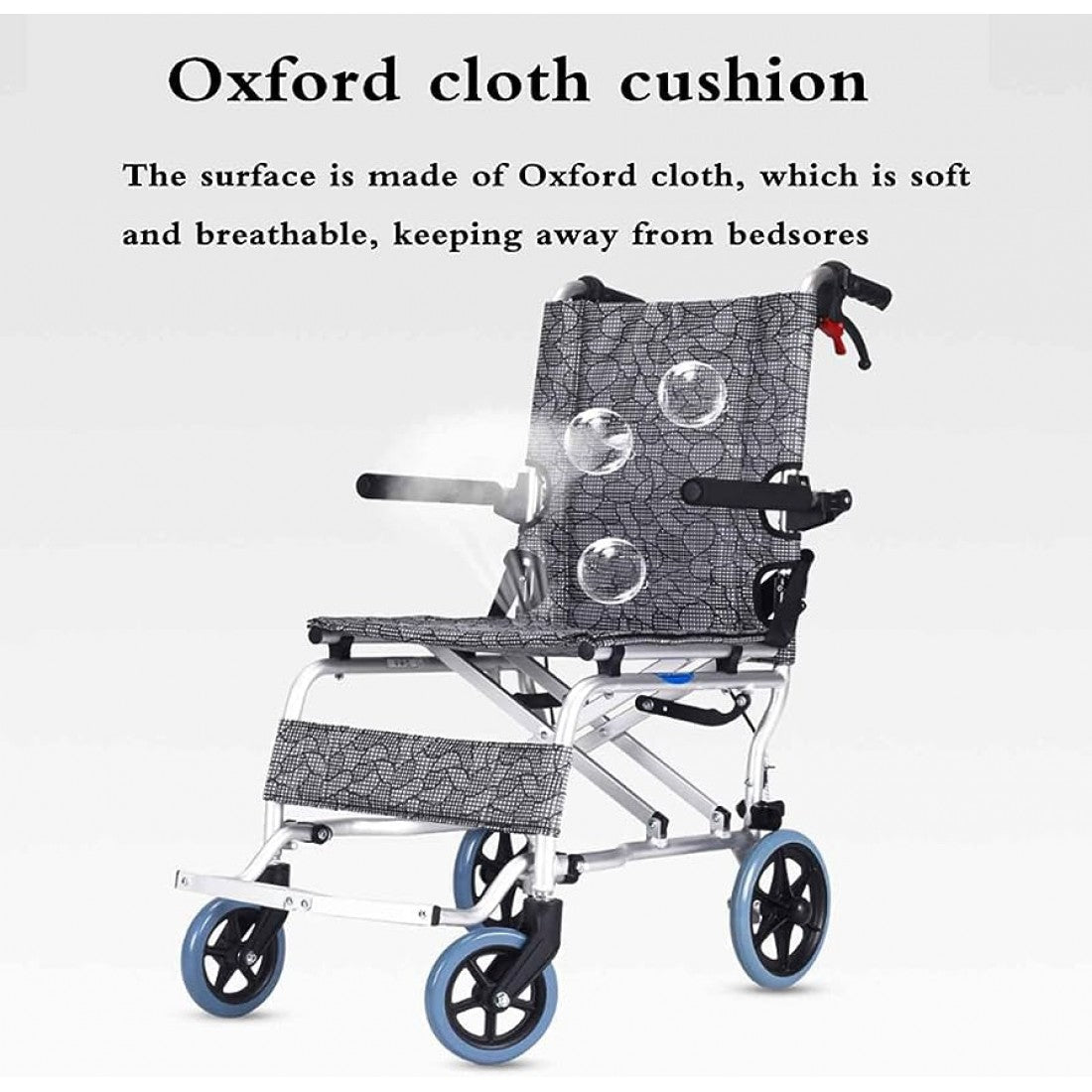 Ultra Lightweight Compact Folding Transit Wheelchair with Traveling Bag Grey - Cure Clouds -null