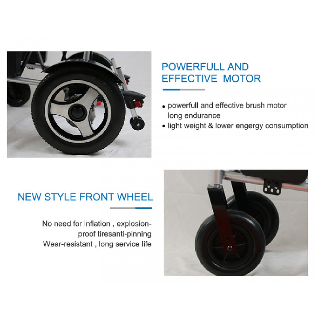 Ultra Lightweight Standard Power Wheelchair with Lithium Battery - Cure Clouds -null