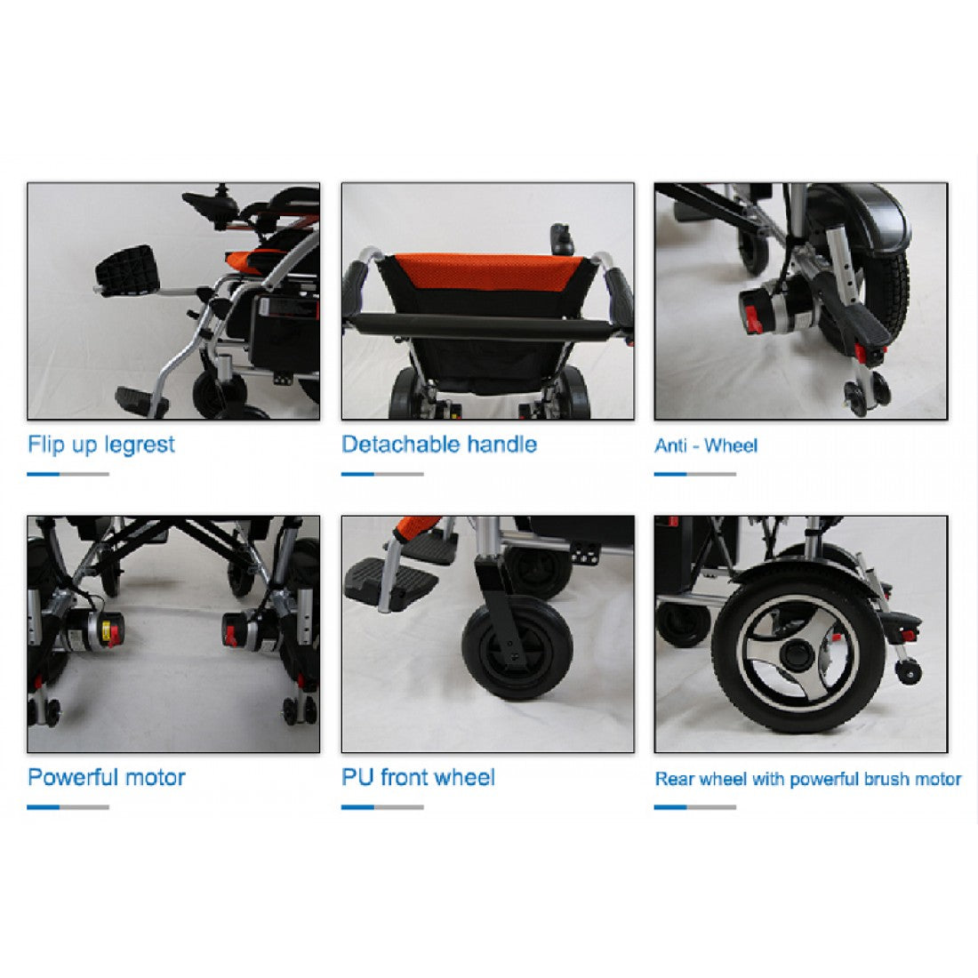 Ultra Lightweight Standard Power Wheelchair with Lithium Battery - Cure Clouds -null