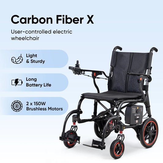 Frido Carbon Fiber X Electric Wheelchair | UltralightWheelchair | 14kg Weight | Lithium Battery | Airlines Approved
