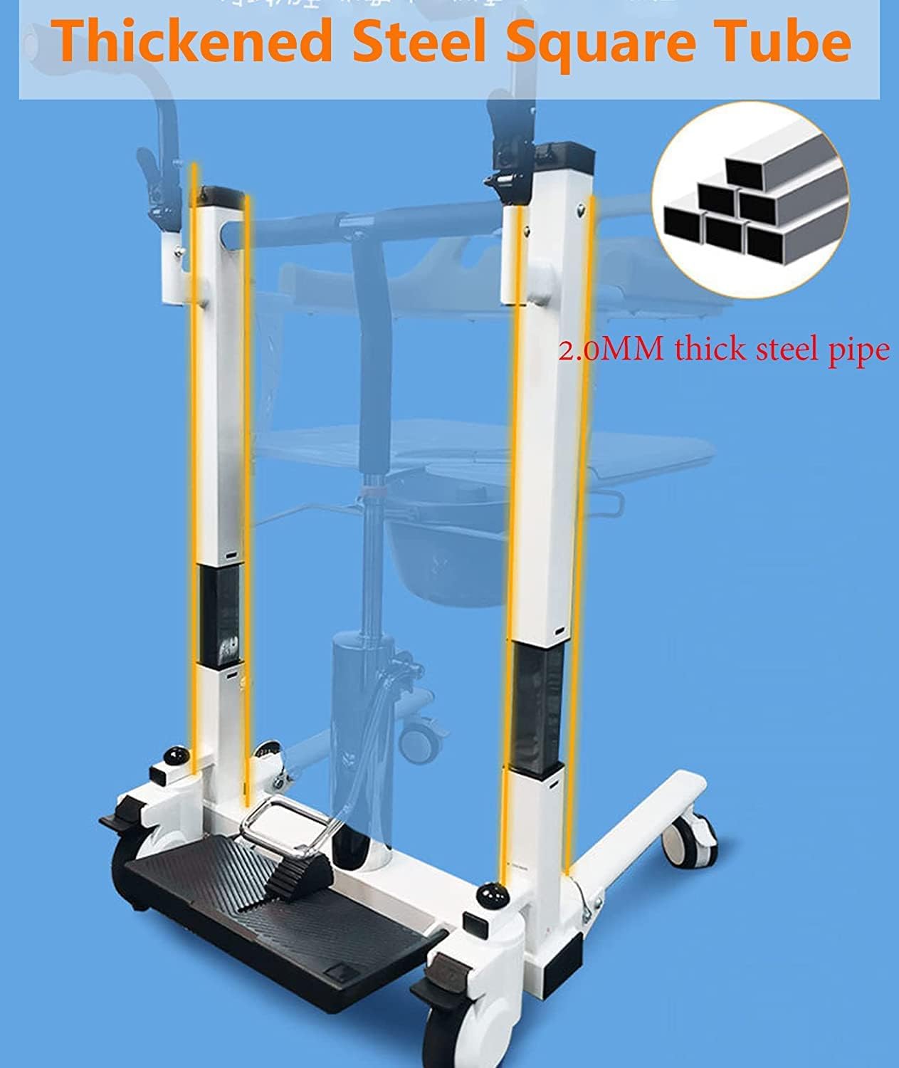 MobilityKart Fast Assembled Hydraulic Patient Lift & Transfer Wheelchair cure clouds Fast assembeled patient transfer wheelchair shower chair CureClouds