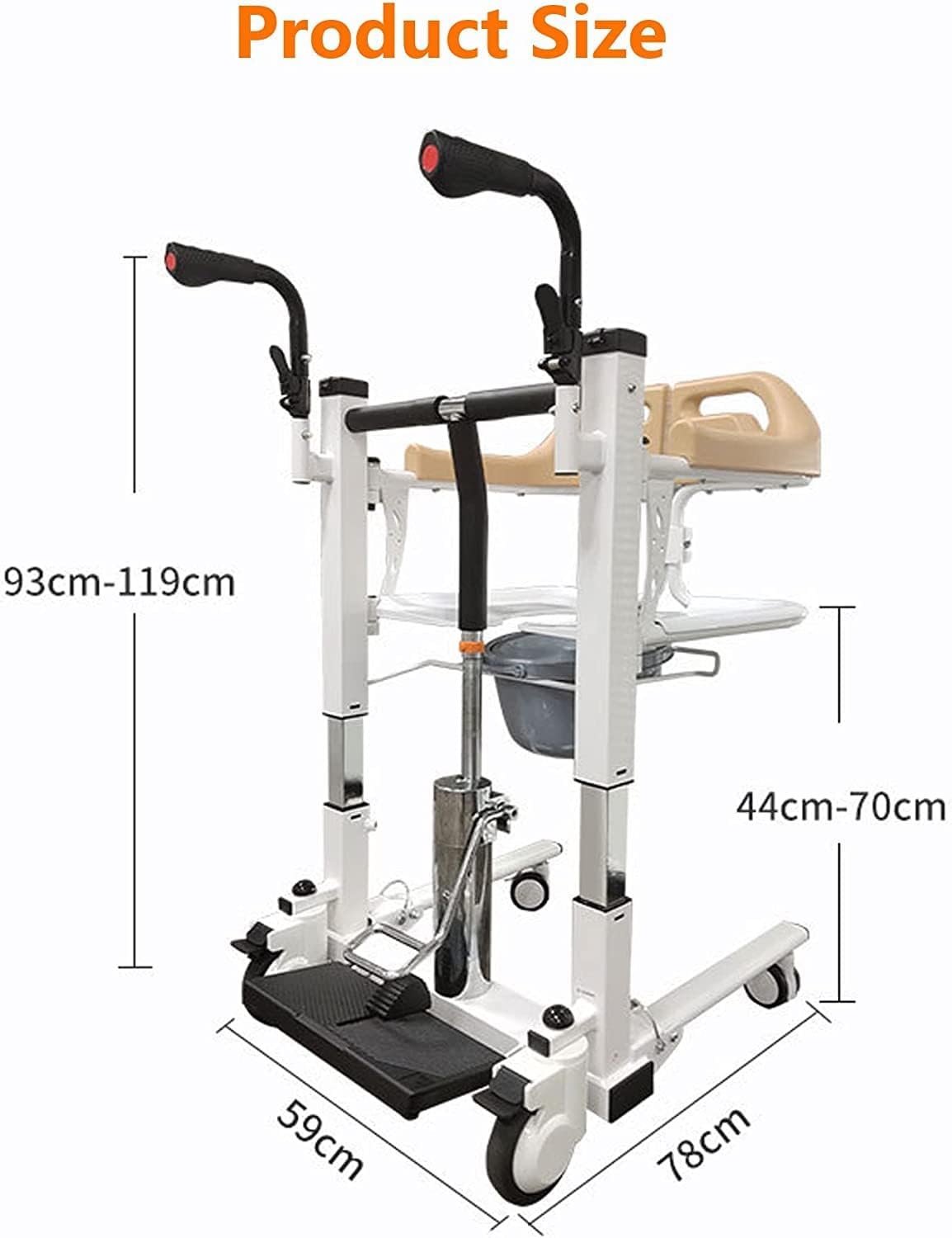 MobilityKart Fast Assembled Hydraulic Patient Lift & Transfer Wheelchair cure clouds Fast assembeled patient transfer wheelchair shower chair CureClouds