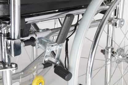 Foldable U Cut Commode Wheelchair with Flip-up Armrest & Detachable Footrest CureClouds