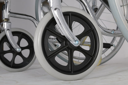 Foldable U Cut Commode Wheelchair with Flip-up Armrest & Detachable Footrest CureClouds
