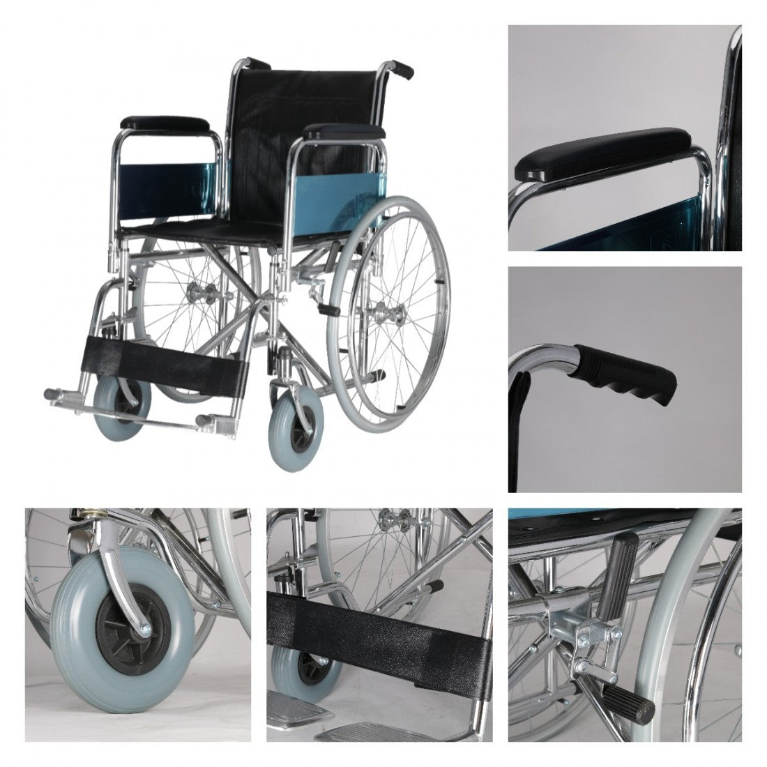 Cure Clouds Foldable Wheelchair with Detachable Armrest Footrest - Cure Clouds -null