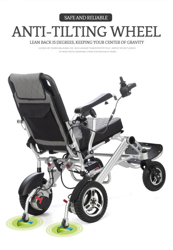 Esleh Travel Ultra Lightweight Easy to Carry Foldable Power Wheelchair - Cure Clouds - Cure Clouds -null