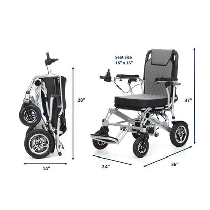Esleh Travel Ultra Lightweight Easy to Carry Foldable Power Wheelchair - Cure Clouds - Cure Clouds -null