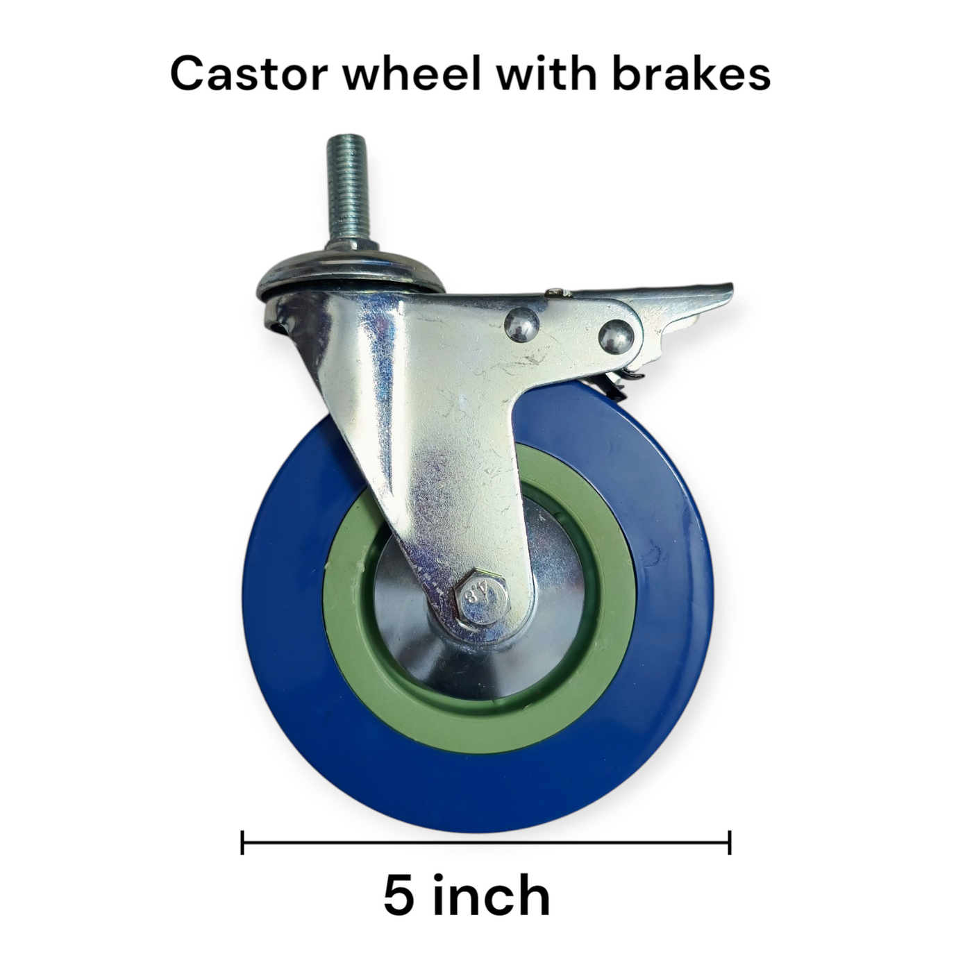 5 inch Caster Wheels For Wheelchair | With and Without Brake | Heavy Duty PVC Material