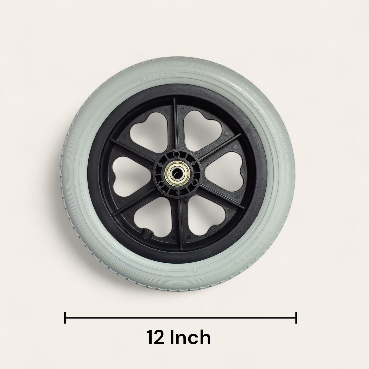 CureClouds 12-inch Rear PVC Wheel For Wheelchair (1 pcs )