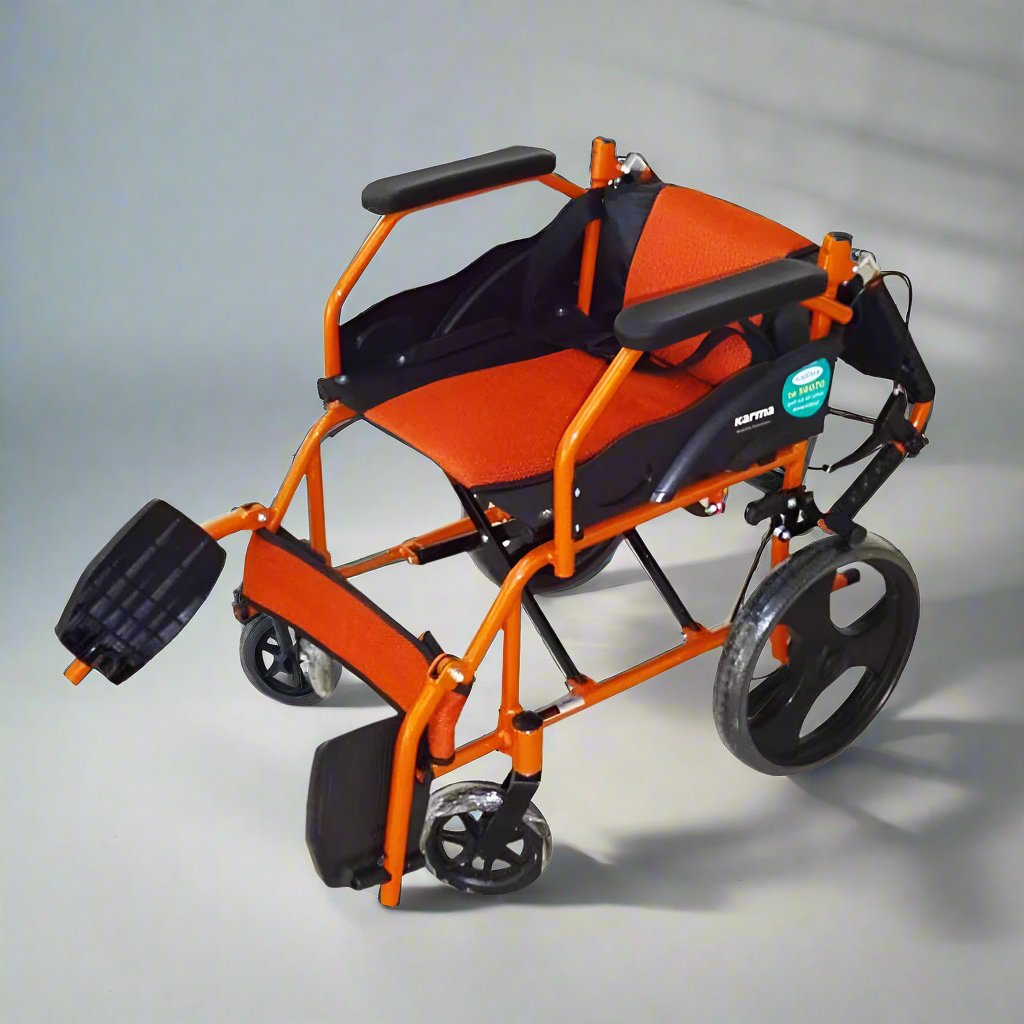 Karma Aurora 5 Folding Wheelchair | Lightweight Aluminium Frame | Suitable for Travelling Purpose | With Carry Bag