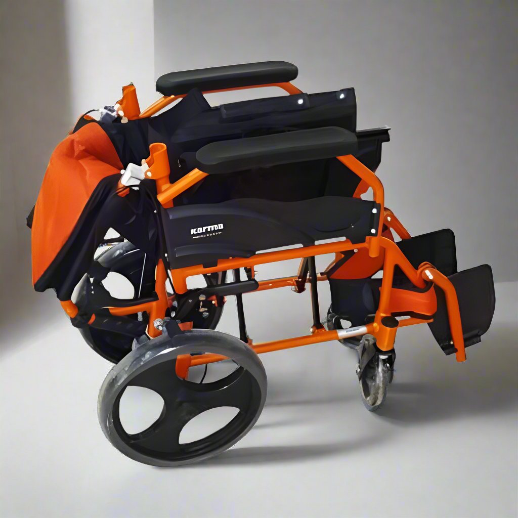 Karma Aurora 5 Folding Wheelchair | Lightweight Aluminium Frame | Suitable for Travelling Purpose | With Carry Bag