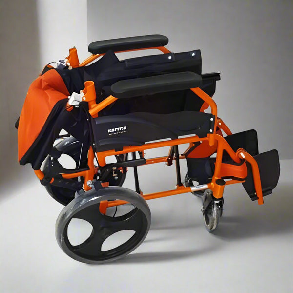 Karma Aurora 5 Folding Wheelchair | Lightweight Aluminium Frame | Suitable for Travelling Purpose | With Carry Bag
