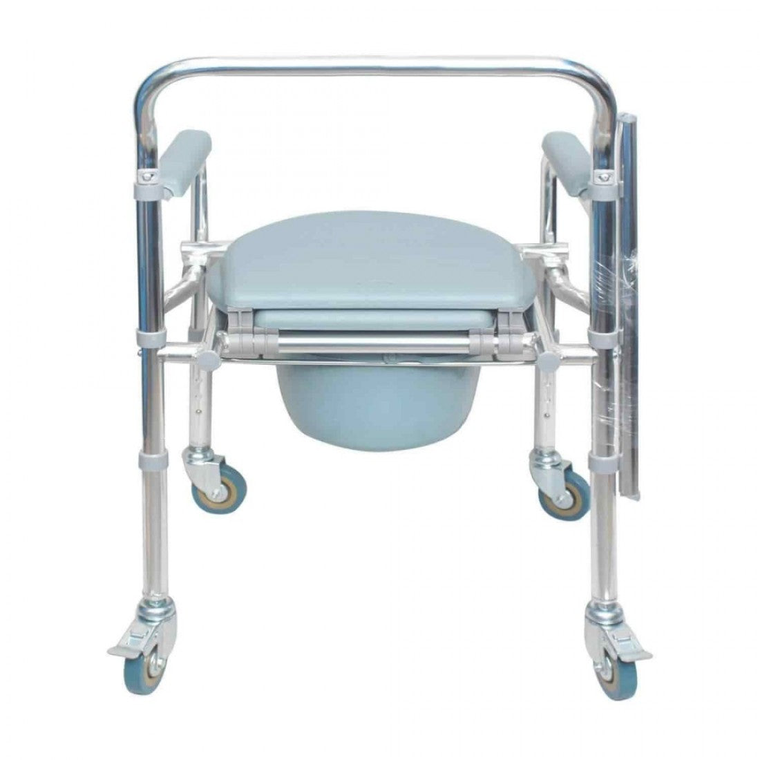 Karma Rainbow-11 Foldable Aluminium Commode Chair with Wheels - Cure Clouds -null