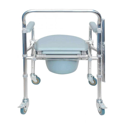 Karma Rainbow-11 Foldable Aluminium Commode Chair with Wheels - Cure Clouds -null