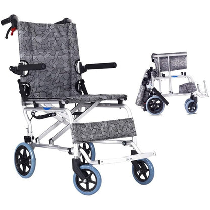 Ultra Lightweight Compact Folding Transit Wheelchair with Traveling Bag Grey - Cure Clouds -null