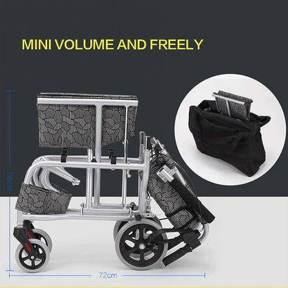Ultra Lightweight Compact Folding Transit Wheelchair with Traveling Bag Grey - Cure Clouds -null