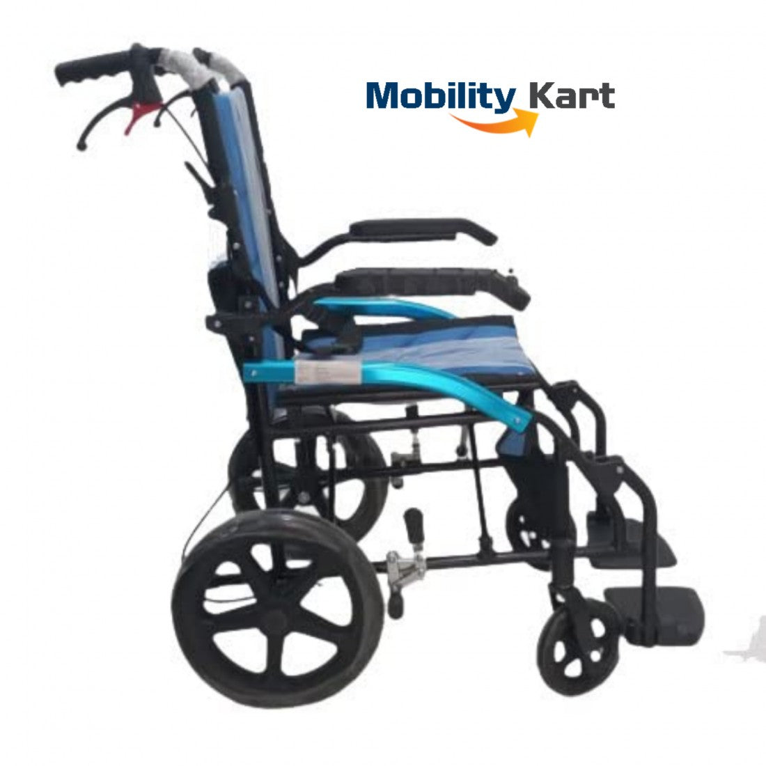 Mobility Kart Ultralight Wheelchair with Flip-up Armrest & Footrest Lightweight Aluminum Folding wheelchairs CureClouds