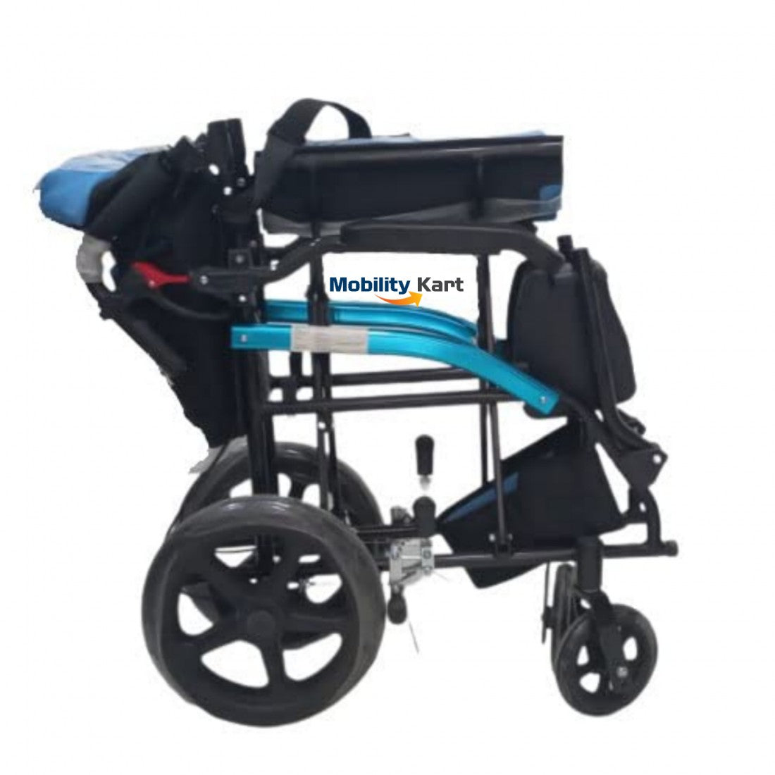 Mobility Kart Ultralight Wheelchair with Flip-up Armrest & Footrest Lightweight Aluminum Folding wheelchairs CureClouds
