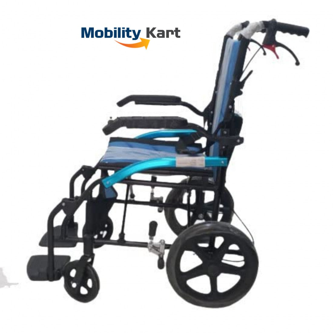 Mobility Kart Ultralight Wheelchair with Flip-up Armrest & Footrest Lightweight Aluminum Folding wheelchairs CureClouds