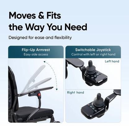 Frido Carbon Fiber Electric Wheelchair | 15 Kg Weight | Lithium Battery | Foldable