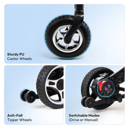 Frido Carbon Fiber Electric Wheelchair | 15 Kg Weight | Lithium Battery | Foldable