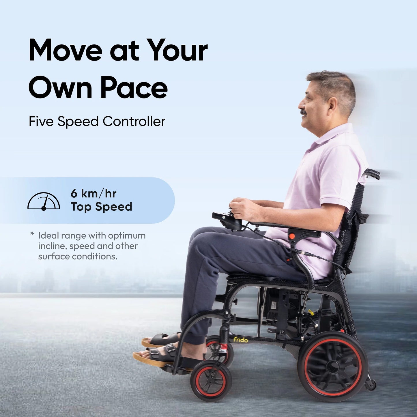Frido Carbon Fiber X Electric Wheelchair | UltralightWheelchair | 14kg Weight | Lithium Battery | Airlines Approved