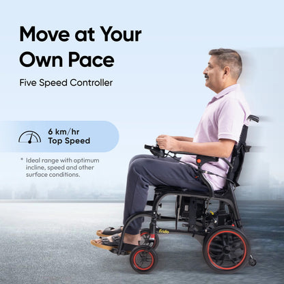 Frido Carbon Fiber X Electric Wheelchair | UltralightWheelchair | 14kg Weight | Lithium Battery | Airlines Approved