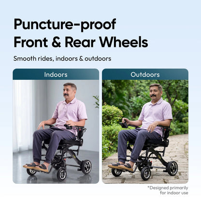 Frido Carbon Fiber Electric Wheelchair | 15 Kg Weight | Lithium Battery | Foldable