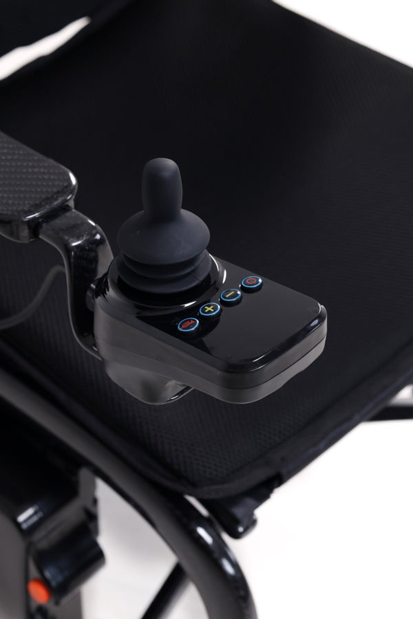 Evox WC-105C Lightweight Carbon Fiber Frame Electric Wheelchair | 16 Kg Weight | 110 Kg Weight Bearing Capacity | Lithium Battery