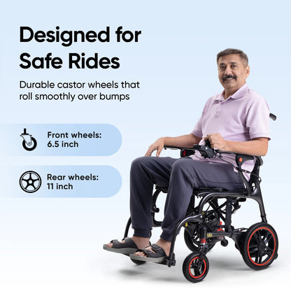 Frido Carbon Fiber X Electric Wheelchair | UltralightWheelchair | 14kg Weight | Lithium Battery | Airlines Approved
