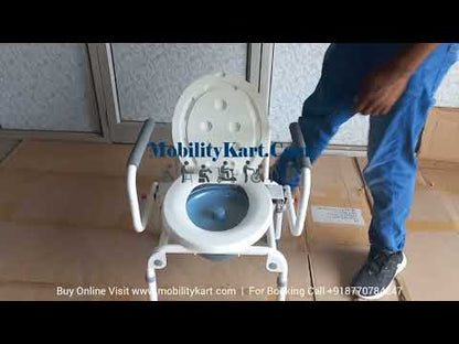 Bedside Height Adjustable Commode with Arm