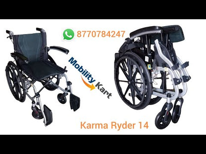 Karma Ryder 14 Aluminum Wheelchair with Flip-Up Armrest & Footrests