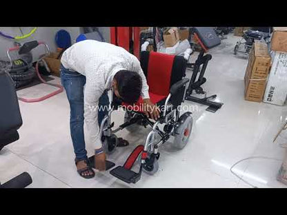 EVOX-105E Power Wheelchair |Small Wheels with Electromagnetic Breaks | 20 Km Range