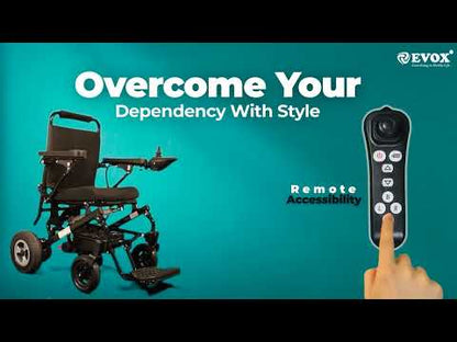 EVOX-109 Power Wheelchair | Ultra lightweight | Automatic Folding | WIreless Remote and Electromagnetic Brakes