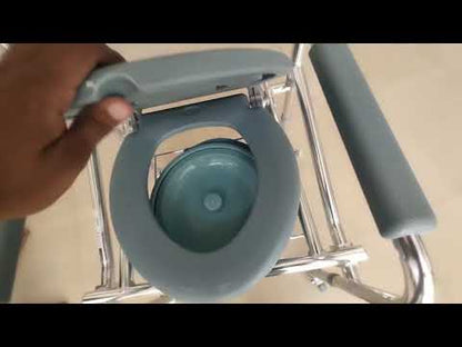 Karma Rainbow-11 Foldable Aluminium Commode Chair with Wheels