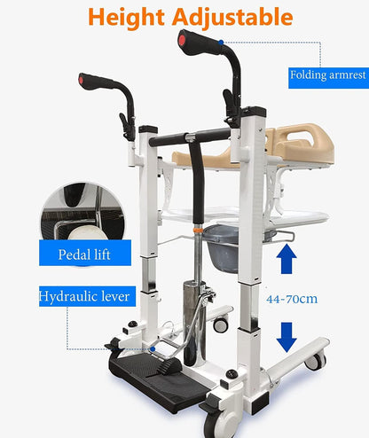 MobilityKart Fast Assembled Hydraulic Patient Lift & Transfer Wheelchair cure clouds Fast assembeled patient transfer wheelchair shower chair CureClouds
